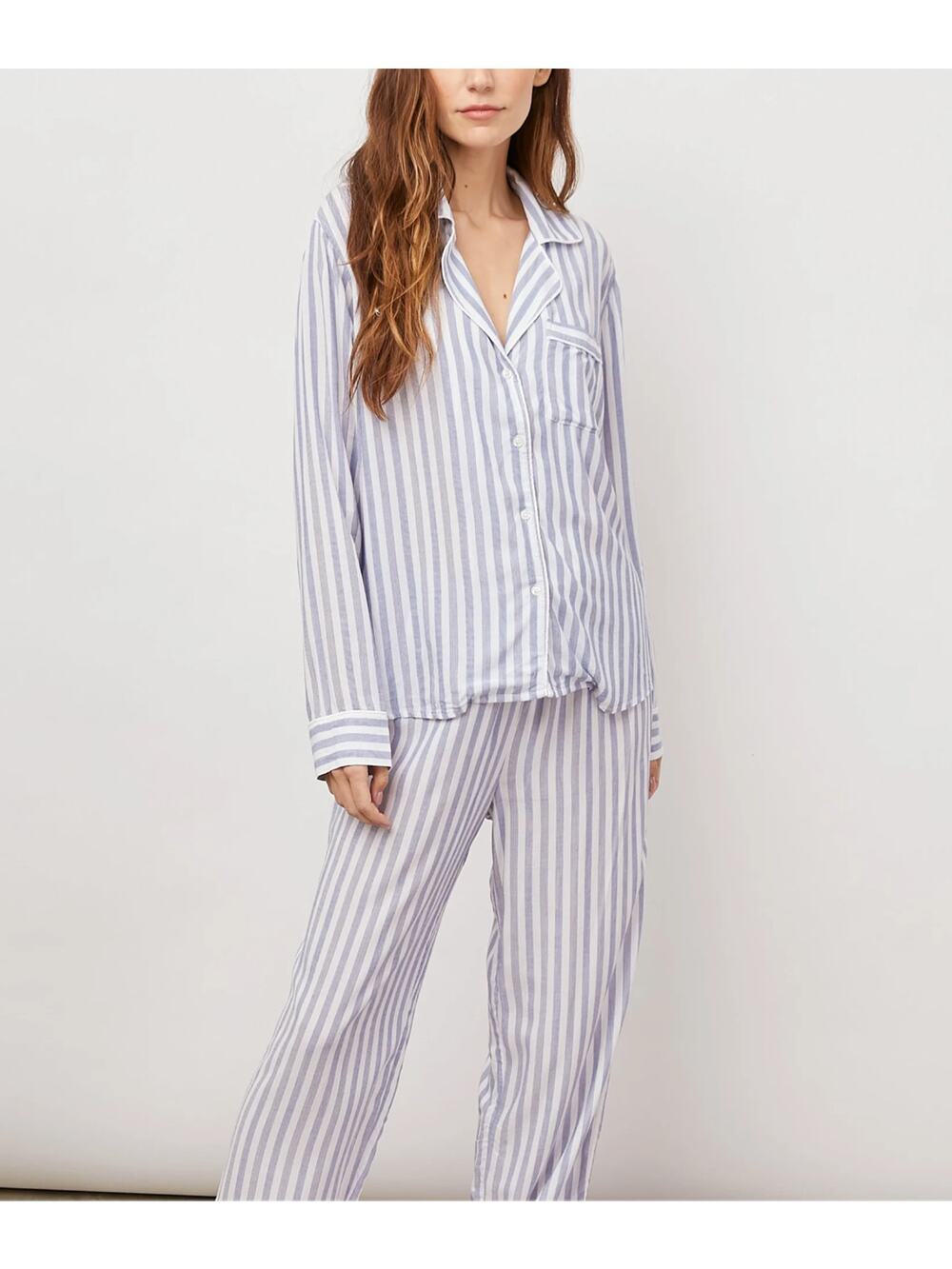 Rails Clara Pajama Set in Blue and White Bermuda Stripe